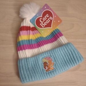 Care Bears Rainbow Stripes Winter Pom Pom Kawaii y2k Harajuku Beanie